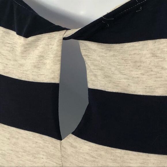 Anthropologie Thyme & Honey Striped Maxi Dress Small – Elegant Blue & Gray Maxi - Picture 7 of 13